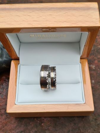 sztella and tamas damascus wedding ring