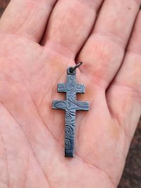 damascus doublecross pendant