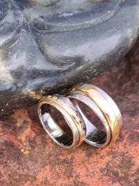 emese jozsef stainless steel gold weddingring