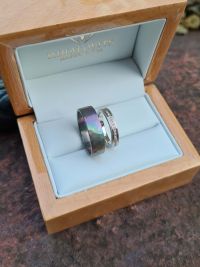 emese peter titanium gold weddingrings