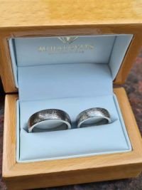 eniko zoltan damascus wedding rings