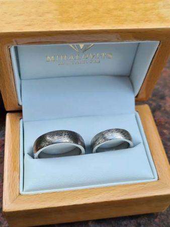 eniko zoltan damascus wedding rings