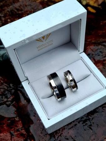 kriszta endre whitegold stainless steel weddingrings