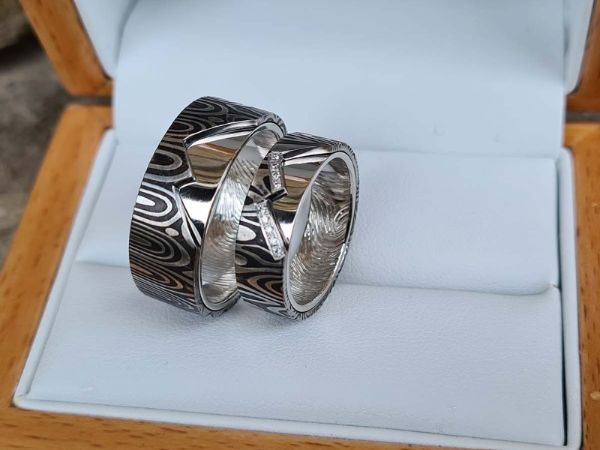 nikolett viktor damascus platinum wedding ring