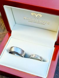 vanessza tamas titanium gold weddingrings