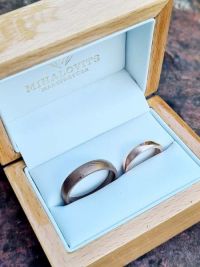 andrea arpad damascus wedding rings