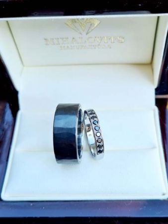 szilvia gergo stainless steel wedding rings