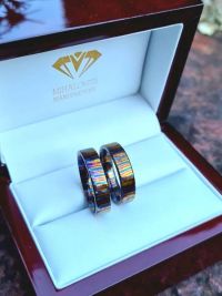 szilvia miklos timascus wedding rings