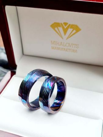 timascus wedding rings triangle profile