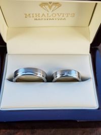 cintia and laszlos stainless steel wedding rings