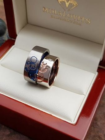 titanium whitegold bernadett and davids wedding rings cnc