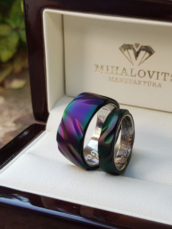 anett and balazs stainless steel titanium wedding ring