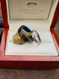aniko and istvan titanium stainless steel wedding rings