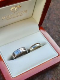 beata and adam  titanium wedding rings