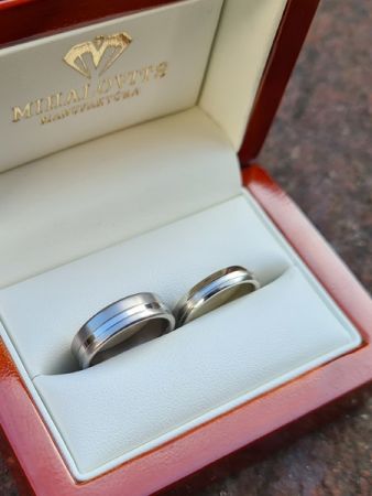 beata and adam  titanium wedding rings