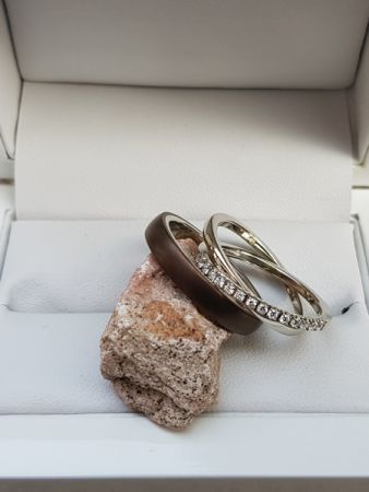 eszter and peter stainless steel gold wedding ring