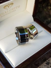 janka and stainless steel wedding ring