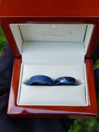 nikolett and tamas titanium wedding rings