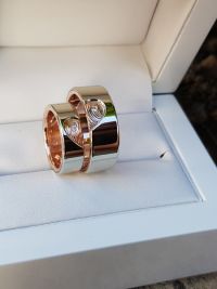 nikolett and zsolt rosegold whitegold wedding ring