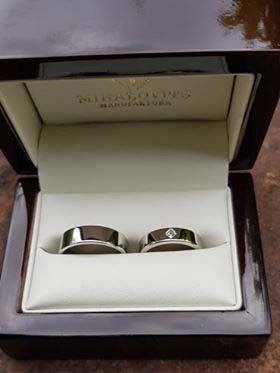 petra and abela platinum weddingrings